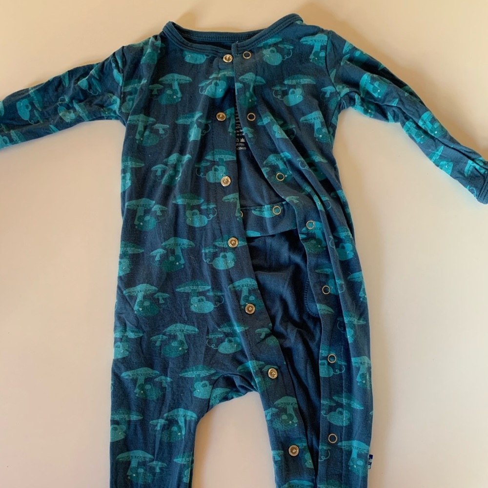 Kickee Pants 9-12M mushroom mouse print pajamas